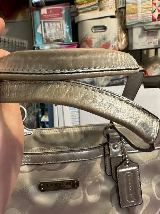 Coach Gallery Optic Silver Signature Jacquard Tote Project Bag - Picture 5 of 11